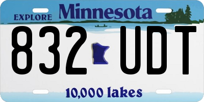 MN license plate 832UDT