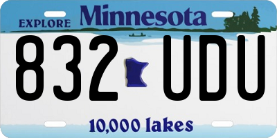 MN license plate 832UDU