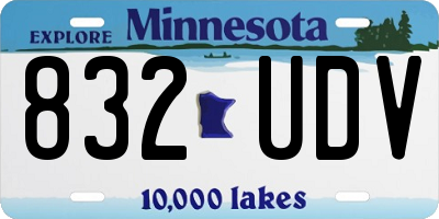 MN license plate 832UDV