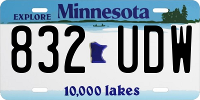 MN license plate 832UDW