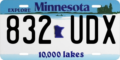 MN license plate 832UDX