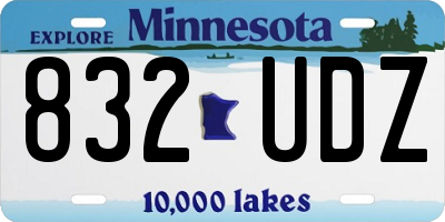 MN license plate 832UDZ