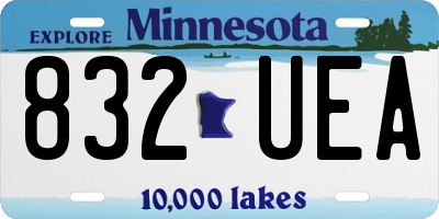 MN license plate 832UEA