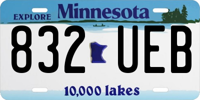 MN license plate 832UEB