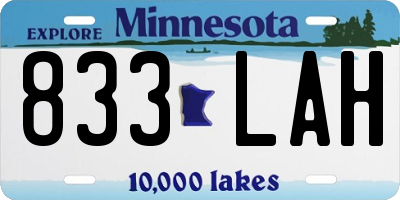 MN license plate 833LAH