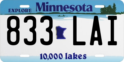 MN license plate 833LAI