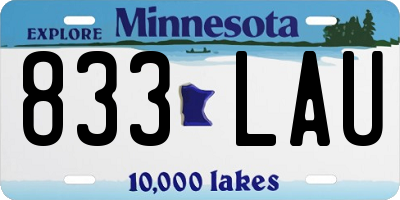 MN license plate 833LAU