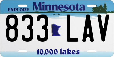 MN license plate 833LAV