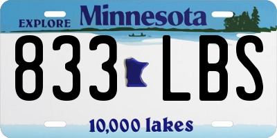MN license plate 833LBS