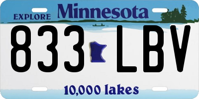 MN license plate 833LBV