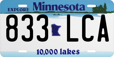 MN license plate 833LCA