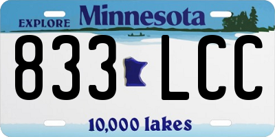 MN license plate 833LCC