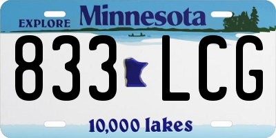MN license plate 833LCG