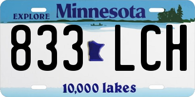 MN license plate 833LCH
