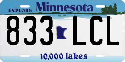 MN license plate 833LCL