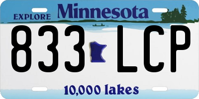 MN license plate 833LCP