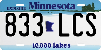 MN license plate 833LCS