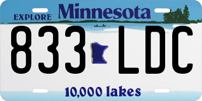 MN license plate 833LDC