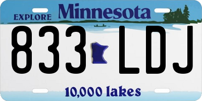 MN license plate 833LDJ