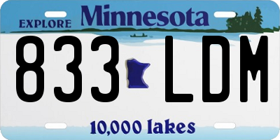MN license plate 833LDM