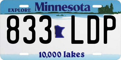 MN license plate 833LDP
