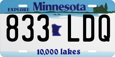 MN license plate 833LDQ