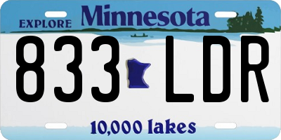 MN license plate 833LDR