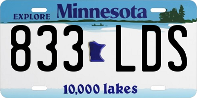 MN license plate 833LDS