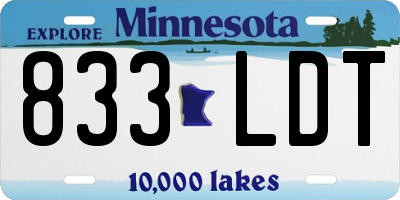 MN license plate 833LDT
