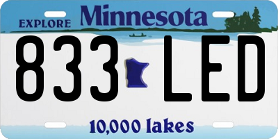 MN license plate 833LED