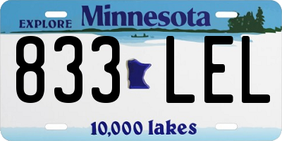 MN license plate 833LEL