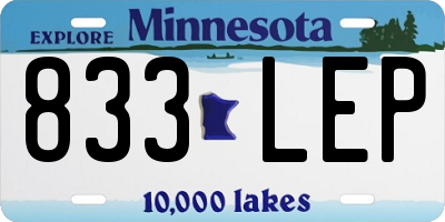 MN license plate 833LEP