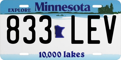 MN license plate 833LEV