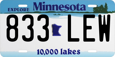 MN license plate 833LEW