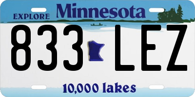 MN license plate 833LEZ