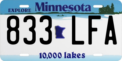 MN license plate 833LFA