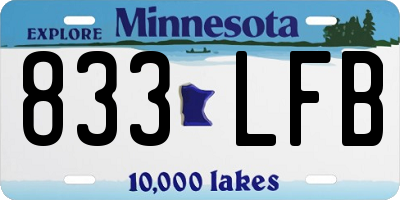 MN license plate 833LFB