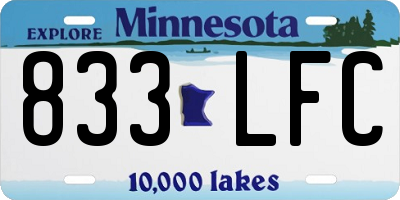 MN license plate 833LFC