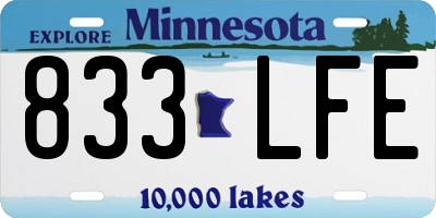 MN license plate 833LFE