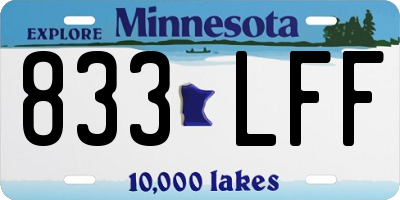 MN license plate 833LFF