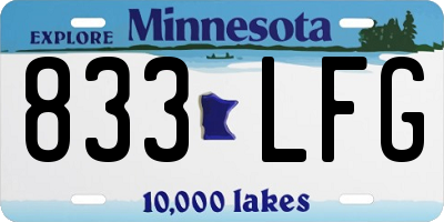 MN license plate 833LFG
