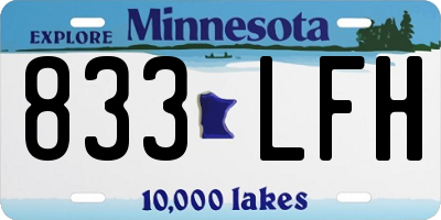 MN license plate 833LFH