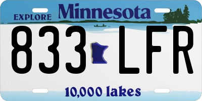 MN license plate 833LFR