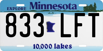 MN license plate 833LFT