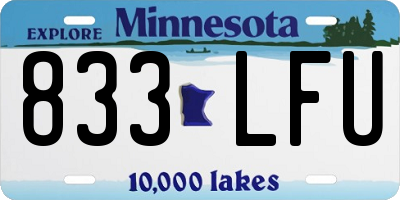 MN license plate 833LFU