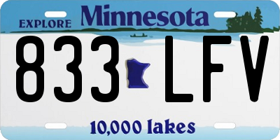 MN license plate 833LFV