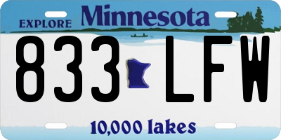MN license plate 833LFW