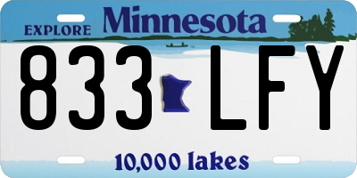 MN license plate 833LFY