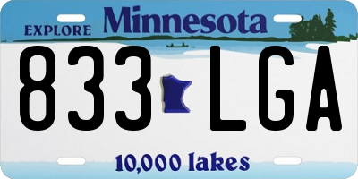 MN license plate 833LGA