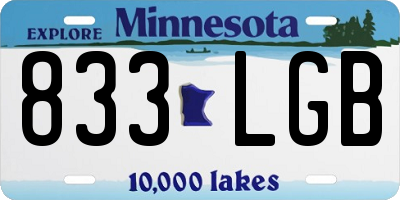 MN license plate 833LGB